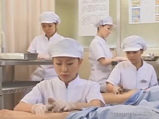 Japanese Nurse Slurping Cum Out Of turned on manhood