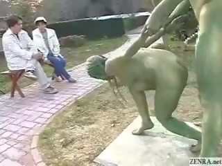 녹색 일본의 정원 statues 씨발 에 공공의